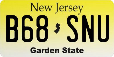 NJ license plate B68SNU