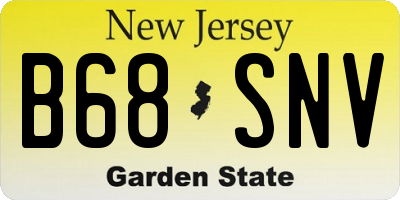 NJ license plate B68SNV