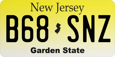 NJ license plate B68SNZ