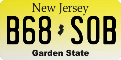 NJ license plate B68SOB