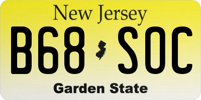 NJ license plate B68SOC