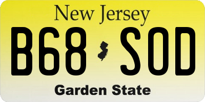 NJ license plate B68SOD