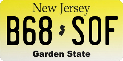 NJ license plate B68SOF