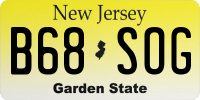 NJ license plate B68SOG