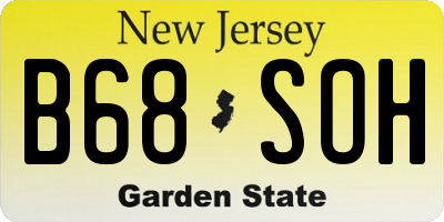 NJ license plate B68SOH