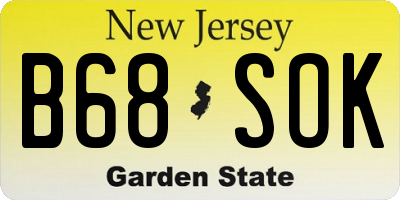 NJ license plate B68SOK