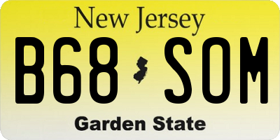 NJ license plate B68SOM
