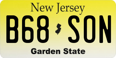 NJ license plate B68SON