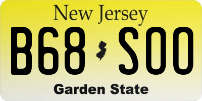 NJ license plate B68SOO