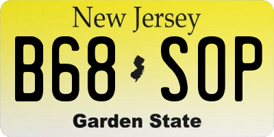 NJ license plate B68SOP