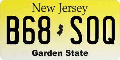 NJ license plate B68SOQ