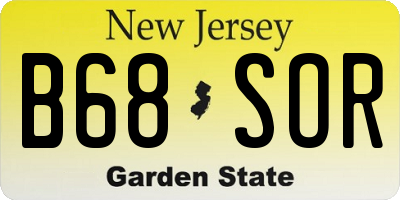 NJ license plate B68SOR