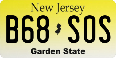 NJ license plate B68SOS