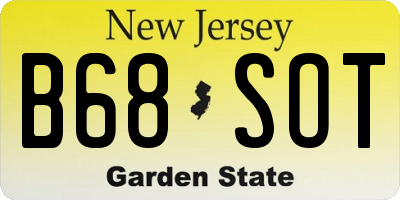 NJ license plate B68SOT