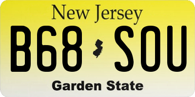 NJ license plate B68SOU