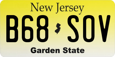 NJ license plate B68SOV