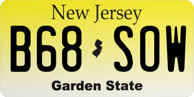 NJ license plate B68SOW