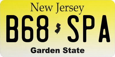 NJ license plate B68SPA