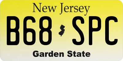 NJ license plate B68SPC