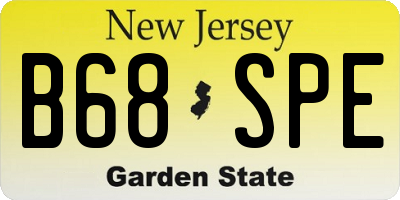 NJ license plate B68SPE