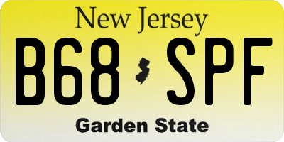 NJ license plate B68SPF