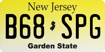 NJ license plate B68SPG