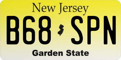 NJ license plate B68SPN