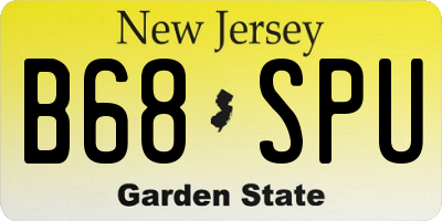 NJ license plate B68SPU