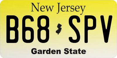 NJ license plate B68SPV
