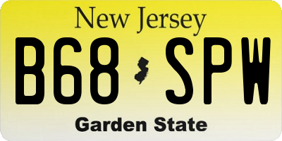 NJ license plate B68SPW