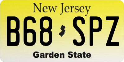 NJ license plate B68SPZ