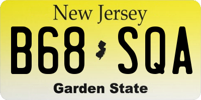 NJ license plate B68SQA