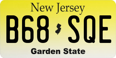 NJ license plate B68SQE