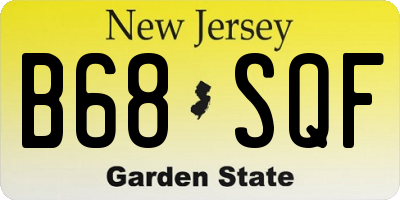 NJ license plate B68SQF