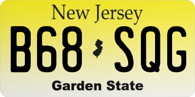 NJ license plate B68SQG