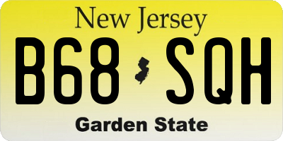 NJ license plate B68SQH