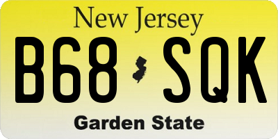 NJ license plate B68SQK