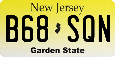 NJ license plate B68SQN