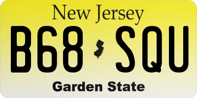 NJ license plate B68SQU