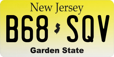 NJ license plate B68SQV