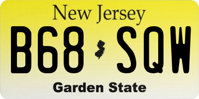 NJ license plate B68SQW