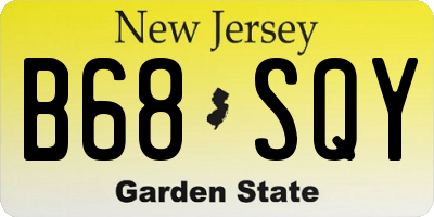 NJ license plate B68SQY