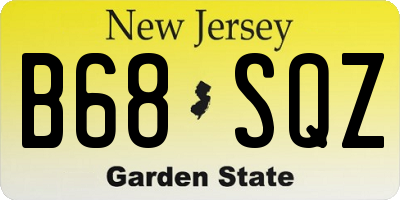 NJ license plate B68SQZ