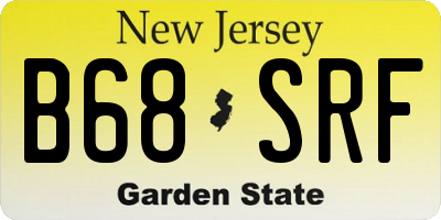 NJ license plate B68SRF