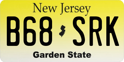 NJ license plate B68SRK