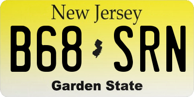 NJ license plate B68SRN