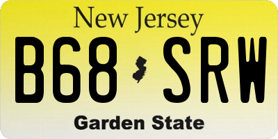 NJ license plate B68SRW