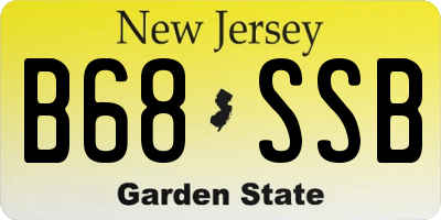 NJ license plate B68SSB