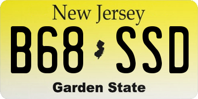 NJ license plate B68SSD