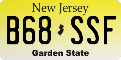 NJ license plate B68SSF